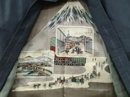平和屋着物●男性 本場大島紬 アンサンブル 80亀甲 総詰め 正絹 逸品 未使用 CABB4769yc