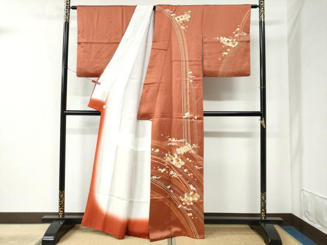 平和屋着物●十日町老舗ブランド 吉澤友禅 吾妻徳穂 訪問着 立波花筏文 金彩 鈴乃屋扱い 正絹 逸品 CABB4778yc