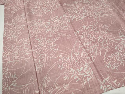 平和屋着物●上質な小紋 生紬 ろうけつ染 枝花文 正絹 逸品 CABB4779yc