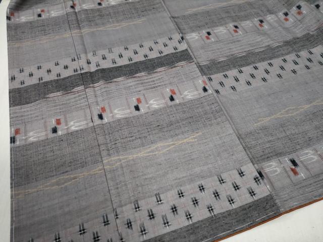 平和屋着物●上質な紬 絣文様 正絹 逸品 未使用 CABB4781yc