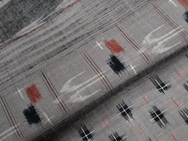 平和屋着物●上質な紬 絣文様 正絹 逸品 未使用 CABB4781yc