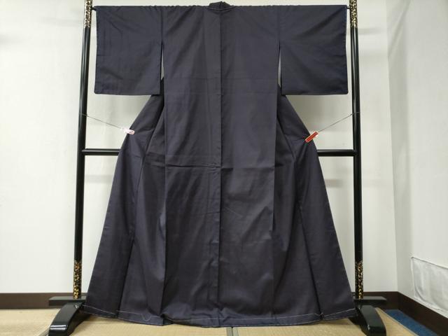 平和屋着物●本場大島紬 深紫色 正絹 逸品 未使用 CABB4783yc