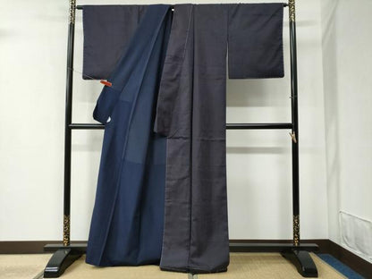 平和屋着物●本場大島紬 深紫色 正絹 逸品 未使用 CABB4783yc