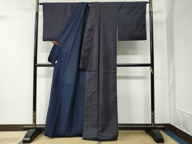 平和屋着物●本場大島紬 深紫色 正絹 逸品 未使用 CABB4783yc