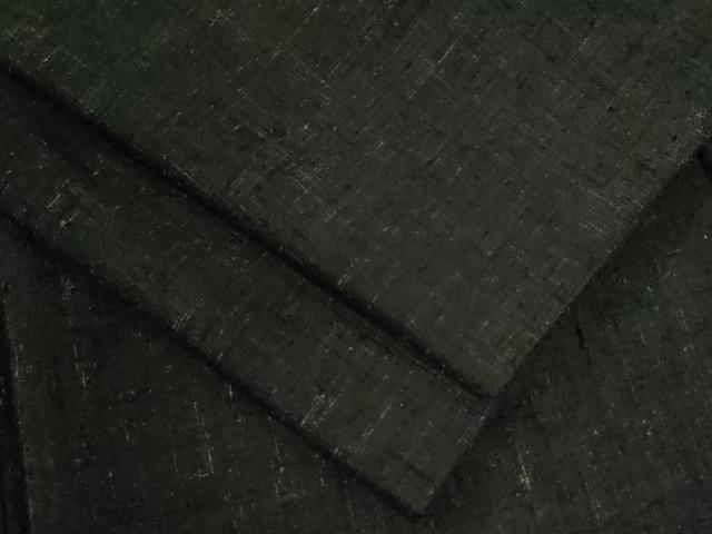 平和屋着物●男性 紬 霞文 黒地 正絹 逸品 CABB4784yc