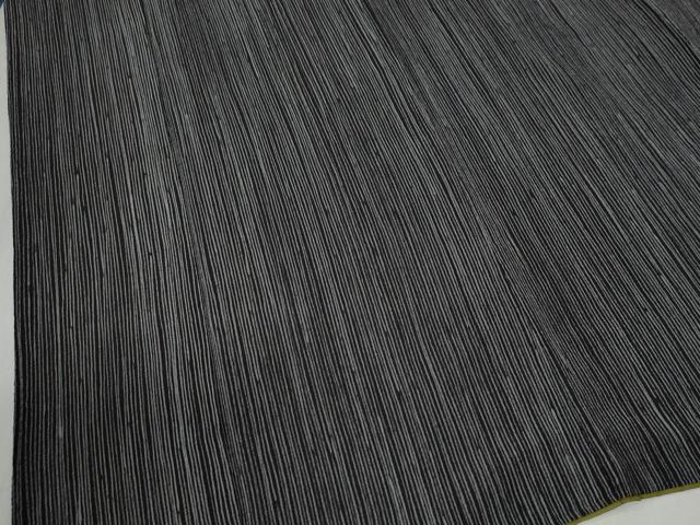 平和屋着物●上質な小紋 縞 黒地 正絹 逸品 CABB4787yc