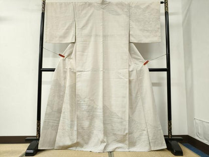 平和屋着物●本塩沢 やまだ織 訪問着 染色作家 桐村博 訪問着 遠山吉祥文 正絹 逸品 CABB4789yc