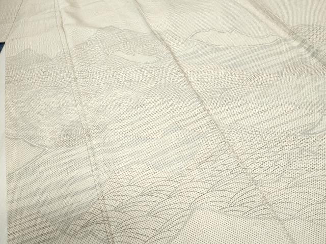 平和屋着物●本塩沢 やまだ織 訪問着 染色作家 桐村博 訪問着 遠山吉祥文 正絹 逸品 CABB4789yc