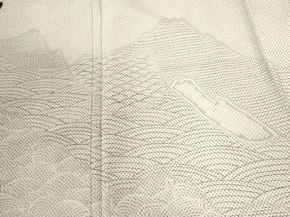 平和屋着物●本塩沢 やまだ織 訪問着 染色作家 桐村博 訪問着 遠山吉祥文 正絹 逸品 CABB4789yc