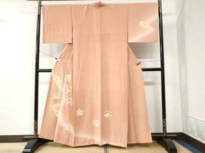 平和屋着物●訪問着 駒刺繍 兎草花丸文 暈し染め 金彩 正絹 逸品 CABB4790yc