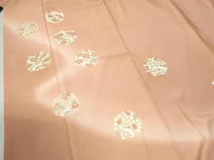 平和屋着物●訪問着 駒刺繍 兎草花丸文 暈し染め 金彩 正絹 逸品 CABB4790yc