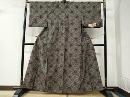 平和屋着物●本場大島紬　龍郷絣　証紙付き　正絹　逸品　CABB4792yc