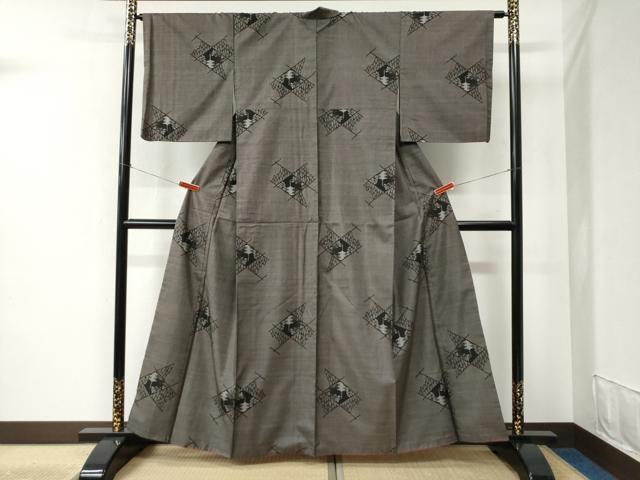 平和屋着物●本場大島紬 7マルキ 京風景文 正絹 逸品 CABB4795yc