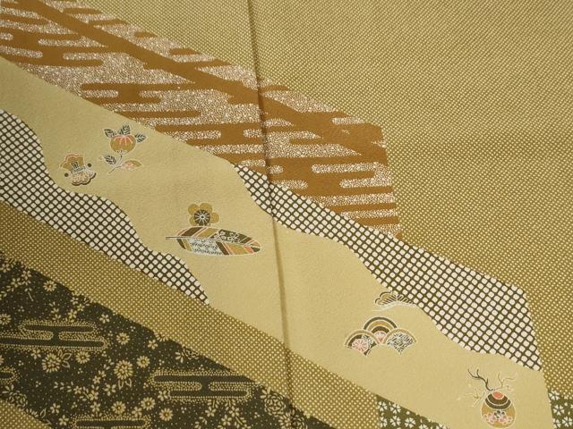 平和屋着物●伝統工芸士 石塚幸生 訪問着 江戸小紋 吉祥橘花鳥文 正絹 逸品 CABB4796yc