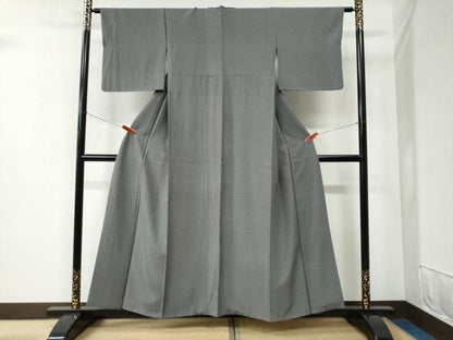 平和屋着物●江戸小紋 菱吉祥文 黒地 正絹 逸品 CABB4797yc