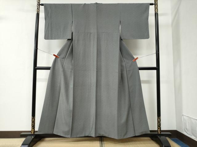 平和屋着物●江戸小紋 菱吉祥文 黒地 正絹 逸品 CABB4797yc