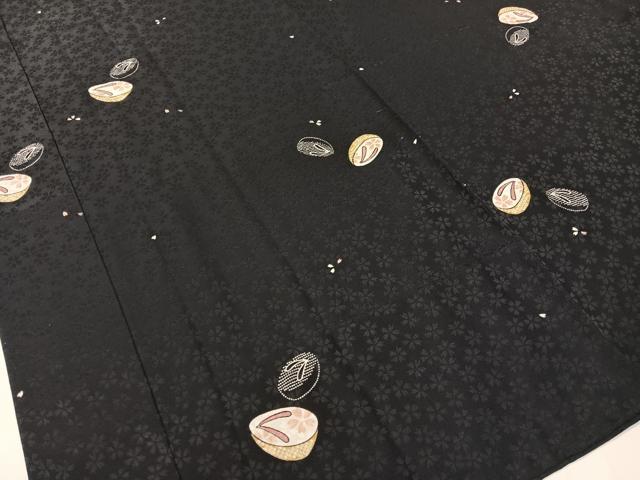 平和屋着物●長襦袢　無双仕立て　ぽっくり下駄　舞桜　正絹　逸品　CABB4804vp 平和屋着物○長襦袢 無双仕立て ぽっくり下駄 舞桜 正絹 逸品 CABB4804vp