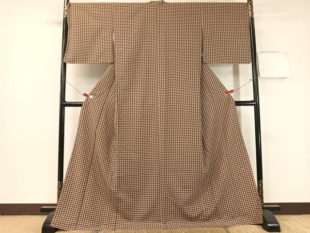 平和屋着物●小紋　千鳥格子柄　ロング丈　KIMONObyNADESHIKO　洗える着物　CABB4810vp