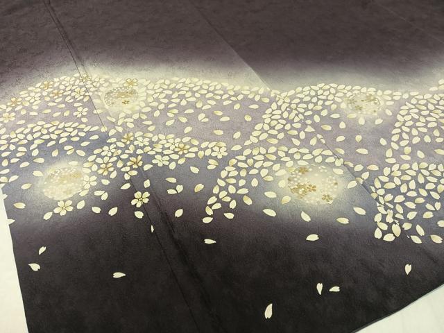 平和屋着物●訪問着　雪輪舞桜　暈し染め　金彩　正絹　逸品　CABB4827vp 平和屋着物○訪問着 雪輪舞桜 暈し染め 金彩 正絹 逸品 CABB4827vp