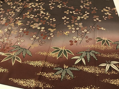 平和屋着物●訪問着　萩笹文　暈し染め　金彩　正絹　逸品　CABB4835vp