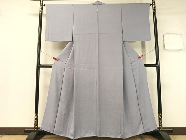 平和屋着物●上質な色無地　菊地紋　藤鼠色　正絹　逸品　CABB4847vp