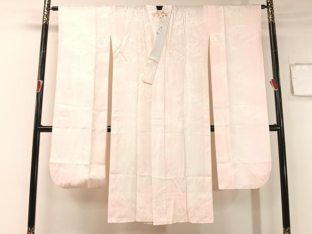 平和屋着物●振袖用長襦袢　無双仕立て　飛鶴花地紋　暈し染め　半衿刺繍　正絹　逸品　CABB4857vp 平和屋着物○振袖用長襦袢 無双仕立て 飛鶴花地紋 暈し染め