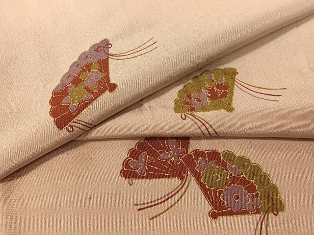 平和屋着物●長襦袢 無双仕立て 檜扇花文 金彩 正絹 逸品 CABB4870vp