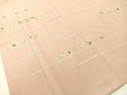 平和屋着物●訪問着 駒刺繍 霞花文 金彩 正絹 逸品 CABB4882vp