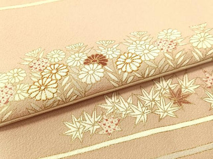 平和屋着物●訪問着 駒刺繍 霞花文 金彩 正絹 逸品 CABB4882vp