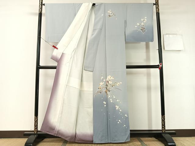 平和屋着物○京加賀友禅 百貫石峰 訪問着 草花文 暈