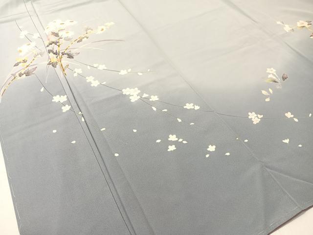 平和屋着物○京加賀友禅 百貫石峰 訪問着 草花文 暈