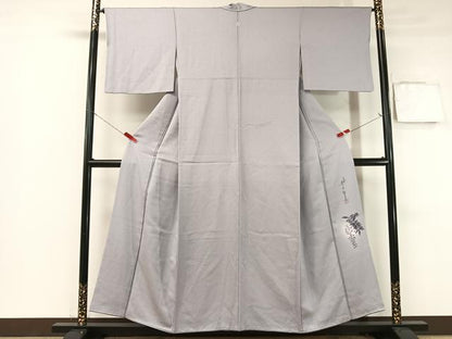 平和屋着物●二代目清次郎　色無地　紋意匠　藤色　正絹　逸品　CABB4894vp