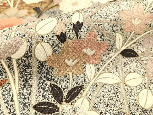 平和屋着物○訪問着 霞草花文 暈し染め 金彩 正絹 逸品 CABB4905vp