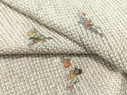 平和屋着物●上質な小紋　総刺繍　総絞り　枝花文　金糸　やまと誂製　正絹　逸品　CABB4915vp