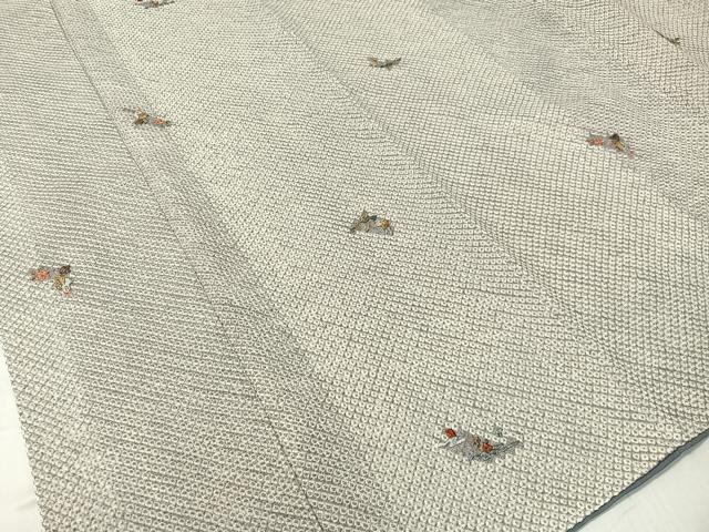 平和屋着物●上質な小紋　総刺繍　総絞り　枝花文　金糸　やまと誂製　正絹　逸品　CABB4915vp