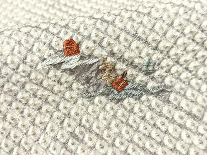平和屋着物●上質な小紋　総刺繍　総絞り　枝花文　金糸　やまと誂製　正絹　逸品　CABB4915vp