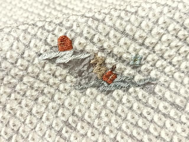 平和屋着物●上質な小紋　総刺繍　総絞り　枝花文　金糸　やまと誂製　正絹　逸品　CABB4915vp