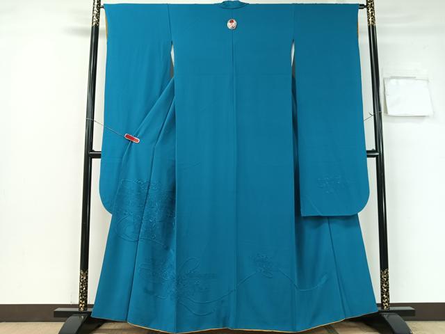 平和屋着物○中国三大刺繍 スワトウ刺繍 振袖 色無地 総刺繍 霞