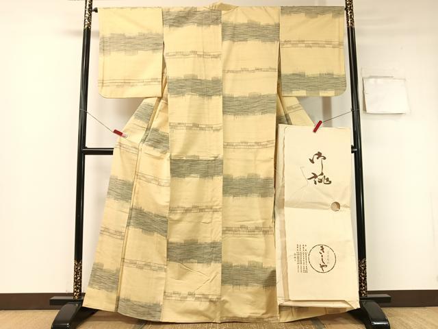 平和屋着物●上質な紬　横段文　正絹　逸品　DAAZ7035ud 平和屋着物○上質な紬 横段文 正絹 逸品 DAAZ7035ud 平和屋着物