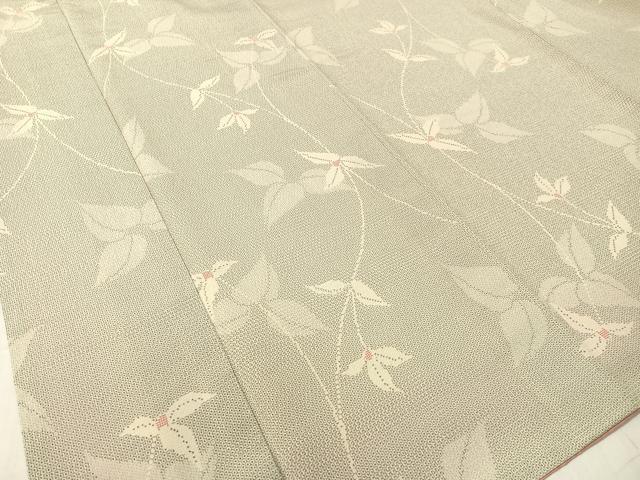 平和屋着物○本塩沢 110亀甲 草花文 正絹 逸品 CABB4944vp