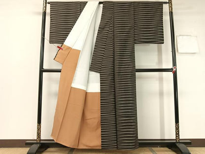 平和屋着物●本場大島紬 霞文 正絹 逸品 CABB4949vp