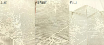 平和屋着物●本場大島紬 白大島 120亀甲 霞花文 正絹 逸品 CABB4951vp