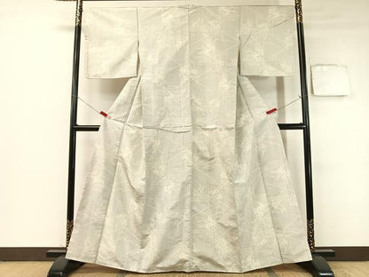 平和屋着物●本場大島紬 白大島 120亀甲 霞花文 正絹 逸品 CABB4951vp