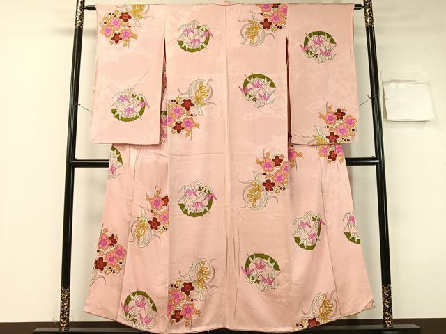 平和屋着物●アンティーク 大正ロマン 小紋 笹竹梅丸文 正絹 逸品 CABB4963vp