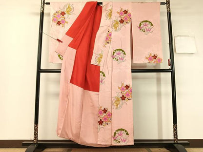 平和屋着物●アンティーク 大正ロマン 小紋 笹竹梅丸文 正絹 逸品 CABB4963vp