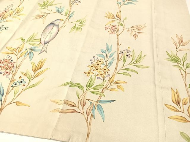 平和屋着物●訪問着　刺繍　枝花鳥文　金糸　正絹　逸品　CABB4967vp