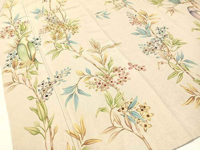 平和屋着物●訪問着　刺繍　枝花鳥文　金糸　正絹　逸品　CABB4967vp