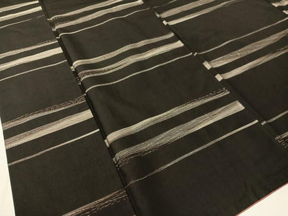 平和屋着物●本場大島紬　横段文　正絹　逸品　CABB4968vp