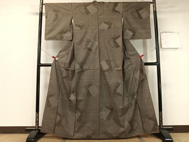 平和屋着物●本場大島紬　7マルキ　色紙重ね　正絹　逸品　CABB4970vp