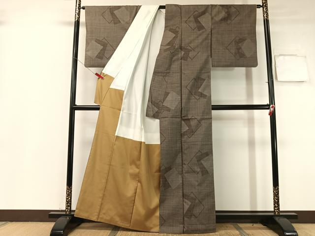 平和屋着物●本場大島紬　7マルキ　色紙重ね　正絹　逸品　CABB4970vp